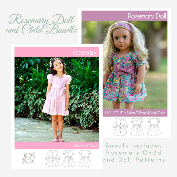 Bundle Doll and Child Jasmine PDF Sewing Pattern – Peony Patterns