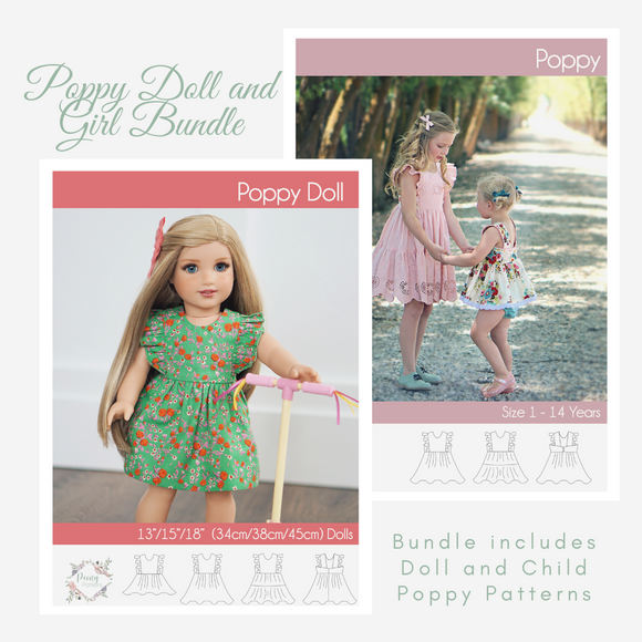 Bundle Doll and Child Jasmine PDF Sewing Pattern – Peony Patterns